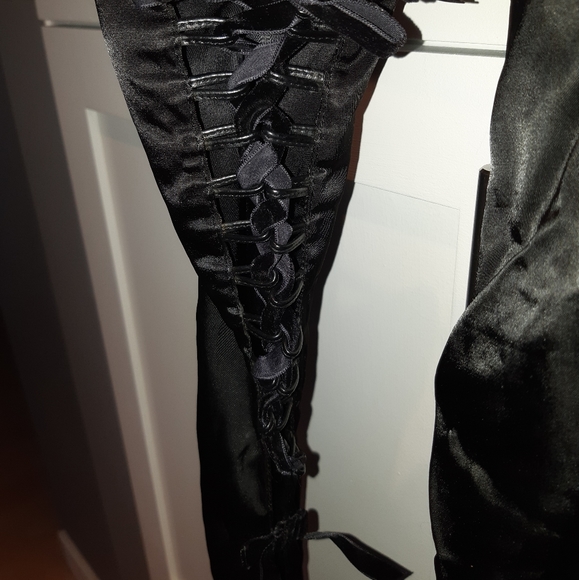 Colin Stuart Rare Lace Up Thigh High Satin Boots - Picture 6 of 12